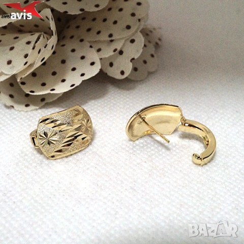 Обеци с 14К златно покритие 2141887, снимка 2 - Обеци - 53882512