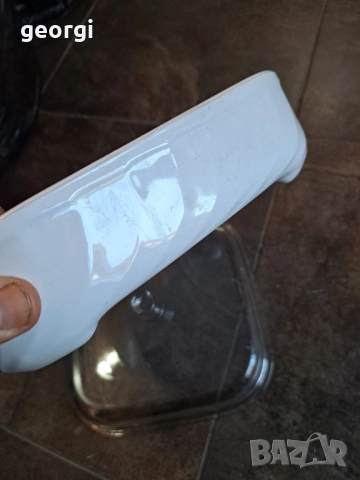 френско квадратно керамично плато със стъклен похлупак 29/6, снимка 4 - Чинии - 52809755