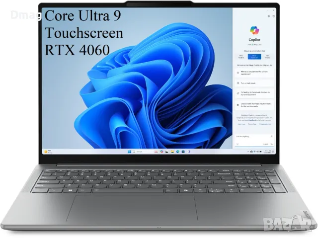 16" 3.2K тъч Yoga Pro9 / Intel Ultra 9/32GB /RTX 4060/Win11, снимка 2 - Лаптопи за работа - 48813080