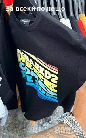 DSQUARED2 Мъжка Черна Тениска👕Мъжка Блуза С Къс Ръкав В Черен Цвят Дискуаред2 Код MensPoint41