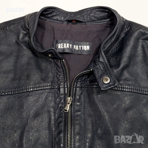 Freaky Nation Мъжко Кожено Яке Естествена Кожа M-L, снимка 6 - Якета - 53598772