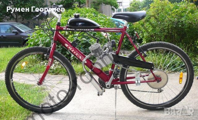 Велосипед с бензинов двигател (мотобайк) 50 сс, снимка 1 - Велосипеди - 45986098