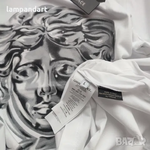 Тениска Versace Medusa бяло със сребристо, снимка 5 - Тениски - 41659976