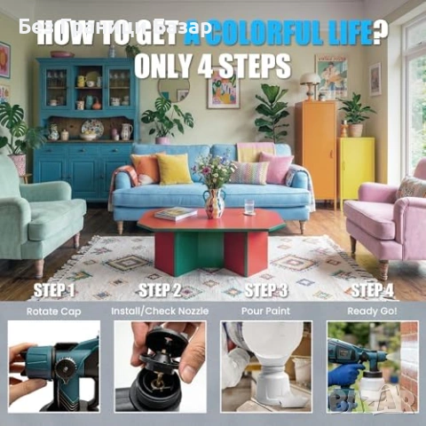 Нов Електрически пистолет за боя за Makita 18V батерии HVLP за стени мебели 1000 мл с 3 медни дюзи, снимка 7 - Други инструменти - 54104759