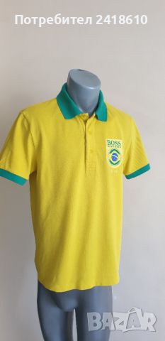 Hugo Boss Paddy Flag Brazil Cotton Modern Fit Mens Size M ОРИГИНАЛНА Тениска!, снимка 3 - Тениски - 46087928