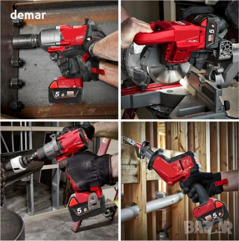 P0WER ELEKTR0 2 x 5.0Ah литиево-йонна батерия за инструменти Milwaukee M18 18V, снимка 9 - Други инструменти - 53982793