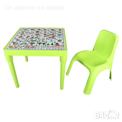 ✨Комплект детска маса с Българската азбука и столче - 4 цвята(РОЗОВА / СИНЯ / ЗЕЛЕНА/ОРАНЖЕВА), снимка 3 - Играчки за стая - 50899173