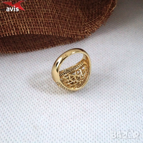 Пръстен с 14К златно покритие 224853, снимка 3 - Пръстени - 53808048