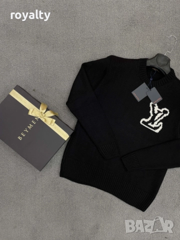 Louis Vuitton Черна Мъжка Блуза Плетиво 