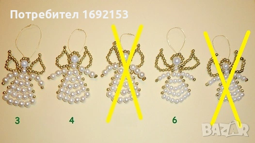 Ангелчета и снежинки - ръчно изработени, снимка 3 - Коледни подаръци - 35119745