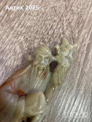 Каменна фигурка на старец, ръчна резба, приблизително XIX век, снимка 8 - Антикварни и старинни предмети - 52490876