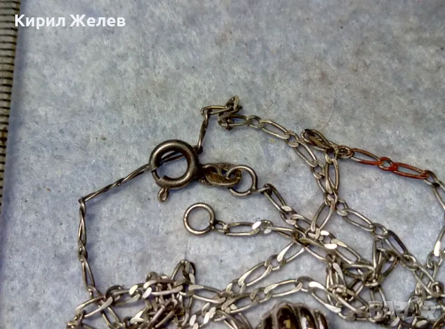 ФИНО СРЕБЪРНО ЛАНЧЕ СРЕБРО 925 с ПОСРЕБРЕНА АРТ ВИСУЛКА от БЛАГОРОДНА СТОМАНА с ИСКРЯЩ ЦИРКОН 20559, снимка 5 - Колиета, медальони, синджири - 49757308
