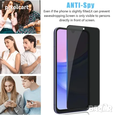 Стъклен Протектор PRIVACY за Samsung Galaxy A35 5G и Samsung Galaxy A55 5G, Черен, снимка 2 - Фолия, протектори - 47956696