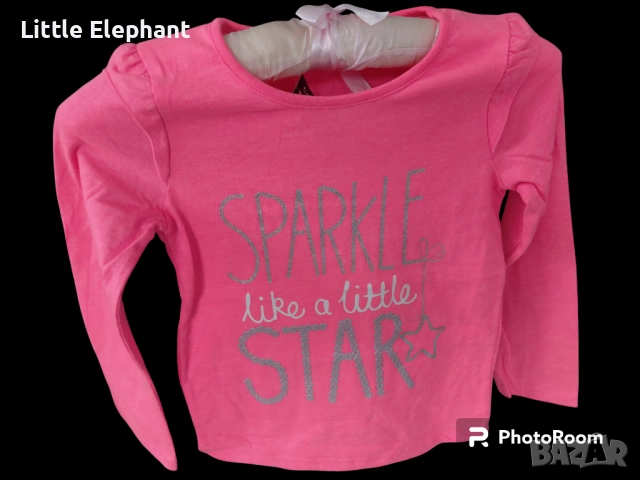 Блузка с дъл рък за 5-6 год мом,неоново роз,"Sparkle like little star",кол"W.holidays"Англия/нова