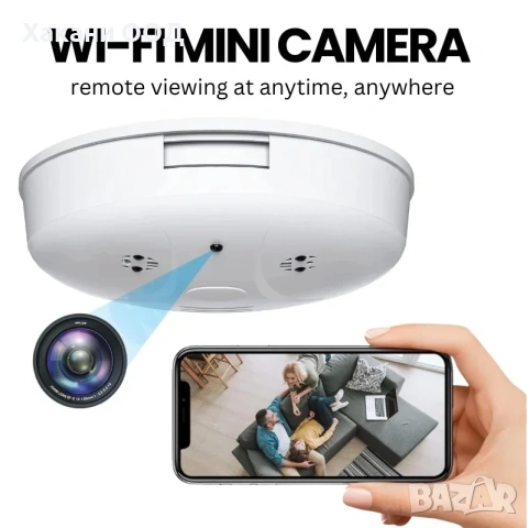 Шпионска WiFi камера  детектор за дим 