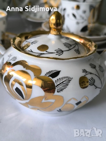 Руски порцелан сервиз за кафе Вербилки , снимка 5 - Сервизи - 52161942