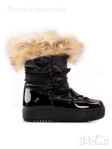 Дамски топли боти в черен цвят – са отличен избор за студените зимни месеци , снимка 2 - Дамски боти - 52215303