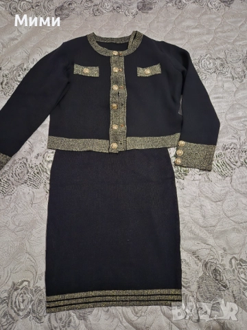 Дамски комплект рокля и жилетка , снимка 5 - Комплекти - 52392543