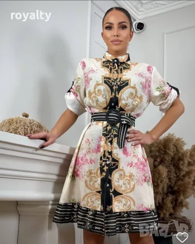 Атрактивна рокля в два десена, снимка 3 - Рокли - 50184924