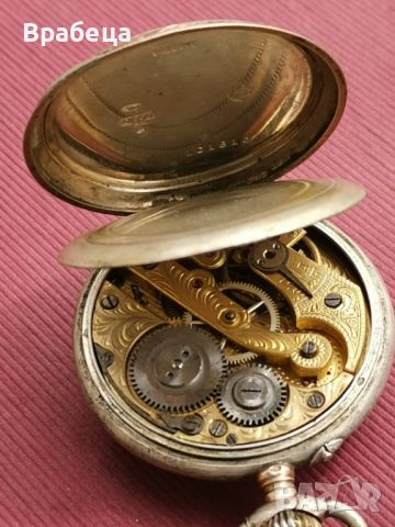 Сребърен джобен часовник, снимка 5 - Антикварни и старинни предмети - 45384160
