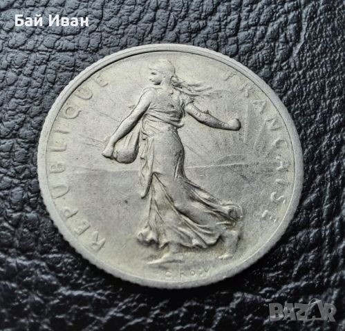 Стара сребърна монета 1 франк 1916 г. Франция- перфектна!, снимка 1 - Нумизматика и бонистика - 45493972