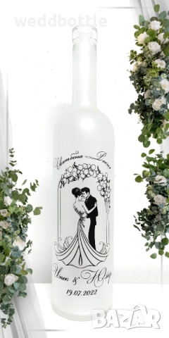 Сватбени бутилки, снимка 10 - Декорация - 51868600