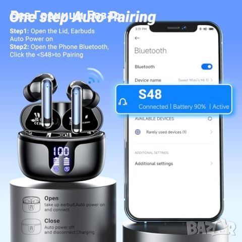 Нови Безжични Слушалки Bluetooth 5.3 с ENC Шумопотискане и LED Дисплей, снимка 5 - Bluetooth слушалки - 46427494