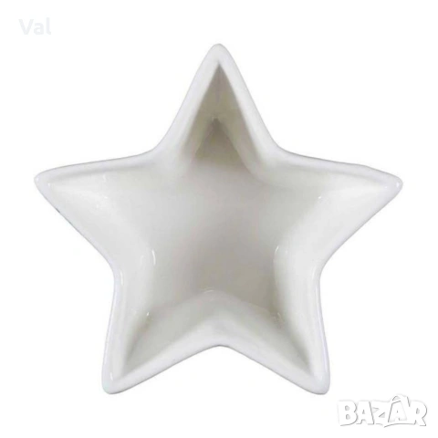 Луксозен комплект плата и купички във формата на Полумесец и Звезда - 9 части, бял порцелан, снимка 3 - Сервизи - 53929871