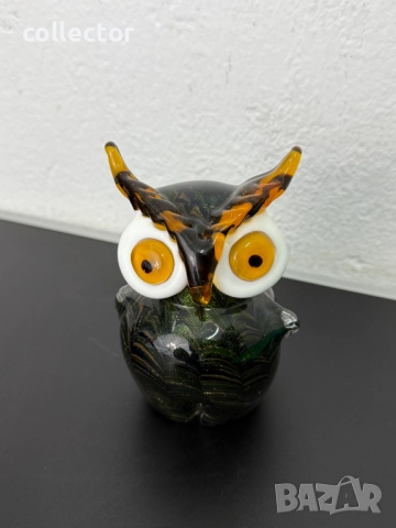 Стъклена сова / бухал Мурано. №7423, снимка 7 - Колекции - 51935597