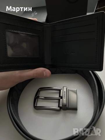 Колан и портфейл Coach, снимка 3 - Колани - 51693973