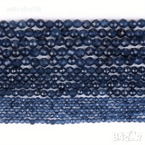 Естествен сапфир мъниста,фасетирани,4 мм., снимка 2 - Други - 40283580