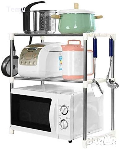 Етажерка за кухня с три рафта "Материал: Супер здрав ABS и неръждаема стомана  Размери: Ш 50-90 х Д 