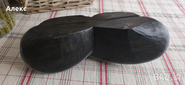 Винтидж авторска дърворезба, подписана– Масивни бомбета., снимка 3 - Антикварни и старинни предмети - 52099786