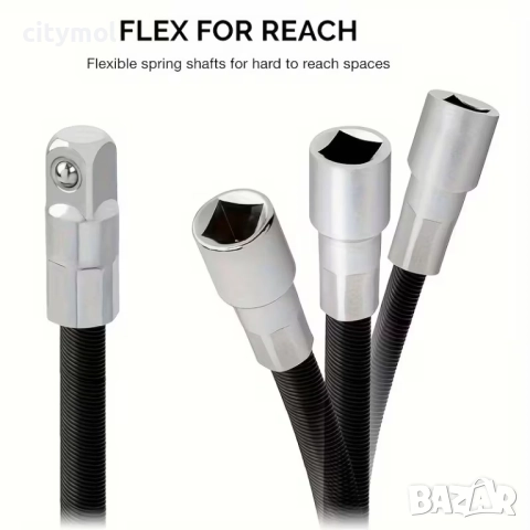 Комплект гъвкави удължители за ключове 1/4" и 3/8, снимка 2 - Други инструменти - 51980545