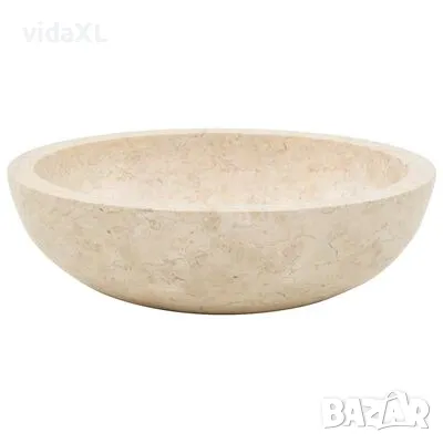 vidaXL Мивка, 40x12 см, мрамор, кремава(SKU:142775), снимка 4 - Мивки - 48838536