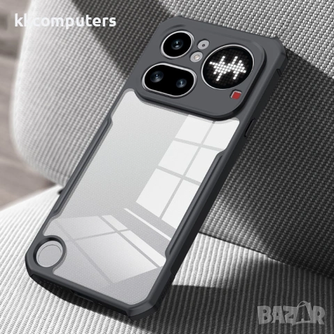 XUNDD Прозрачен Калъф за Nothing Phone (4a) Pro - TPU+Акрил, Airbag, 0.8mm защита, Черен, снимка 4 - Калъфи, кейсове - 54250194