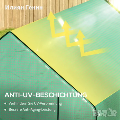 Покривало за оранжерия Outsunny, устойчиво на атмосферни влияния, UV лъчи, 140 x 213 x 190 см, снимка 4 - Оранжерии - 50465965