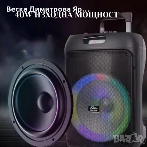 Преносима караоке тонколона Sing-e ZQS12148 (12") с мощен бас, снимка 4 - Тонколони - 52671381