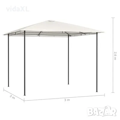 vidaXL Шатра, 3x3x2,6 м, кремава, 160 г/м²(SKU:313608), снимка 4 - Градински мебели, декорация  - 48122368