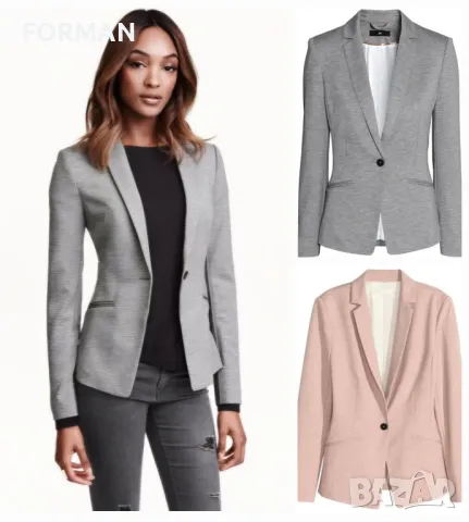 ВТАЛЕНИ сака в светлосиво и в цвят крем, снимка 1