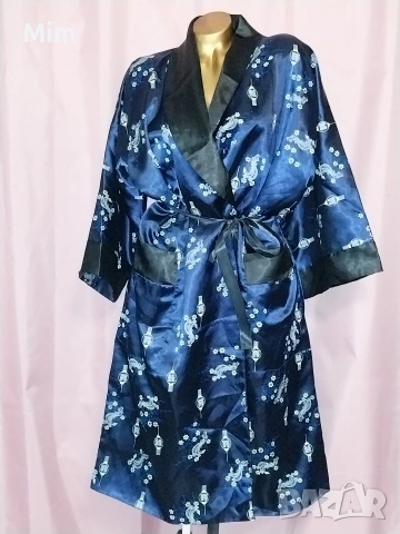 Rose just for you-L, XL-Сатенен нов халат /кимоно /  с бродиран дракон с две лица(двоен), снимка 7 - Нощници - 53370659