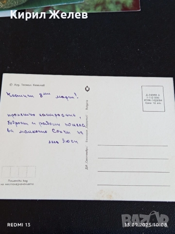 Четири пощенски картички тема ЦВЕТЯ редки от соца за КОЛЕКЦИЯ ДЕКОРАЦИЯ 50862, снимка 3 - Филателия - 51698231