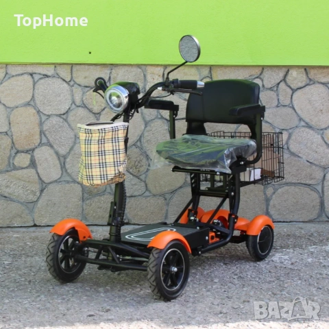 Инвалидна Електрческа Четириколка 350W (сваляема батерия) ОРАНЖЕВА, снимка 2 - Мотоциклети и мототехника - 54119937