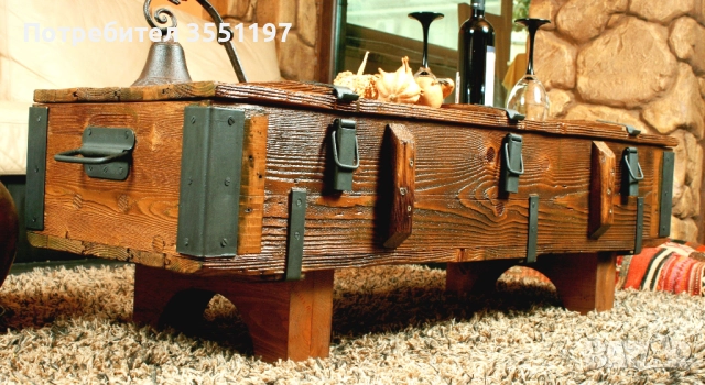 Холна маса от сандък с място за багаж, снимка 6 - Маси - 51686942