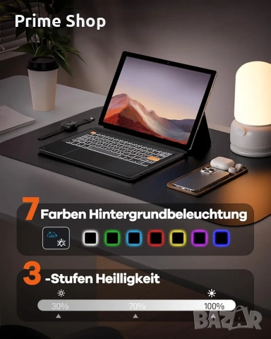 Doohoeek Bluetooth клавиатура за Surface Pro 7+/7/6/5/4/3 с подсветка , снимка 5 - Клавиатури и мишки - 53519753