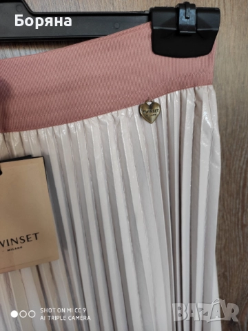 Twinset уникална нова с етикет розова пола солей еко кожа, снимка 6 - Поли - 52815968