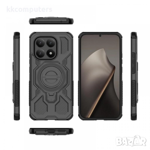 WANLONFENG Калъф (PC + TPU) със Стойка за Xiaomi 15T | 2 бр. Стъклени Протектори | Усилена защита | , снимка 6 - Резервни части за телефони - 52378040