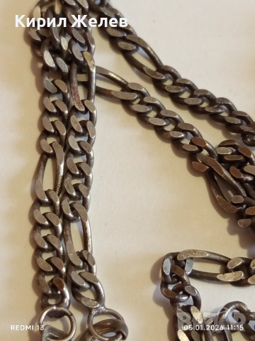 Винтидж сребърно колие с висулка Исус Христос майсторска ръчна изработка 43246, снимка 2 - Колиета, медальони, синджири - 52984092