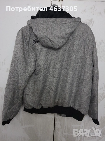 зимно марково сиво яке с качулка, снимка 2 - Якета - 52592507