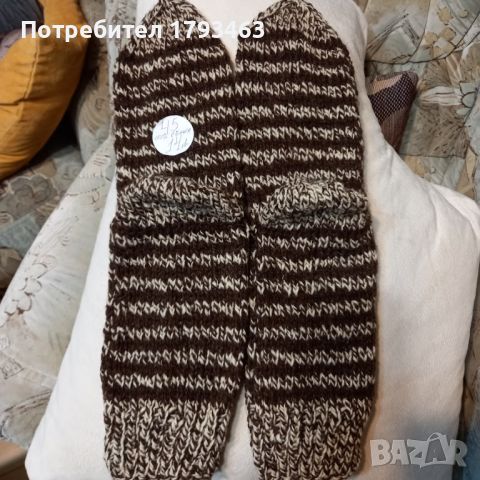 Ръчно плетени чорапи от вълна, размер 43, снимка 3 - Мъжки чорапи - 42775056